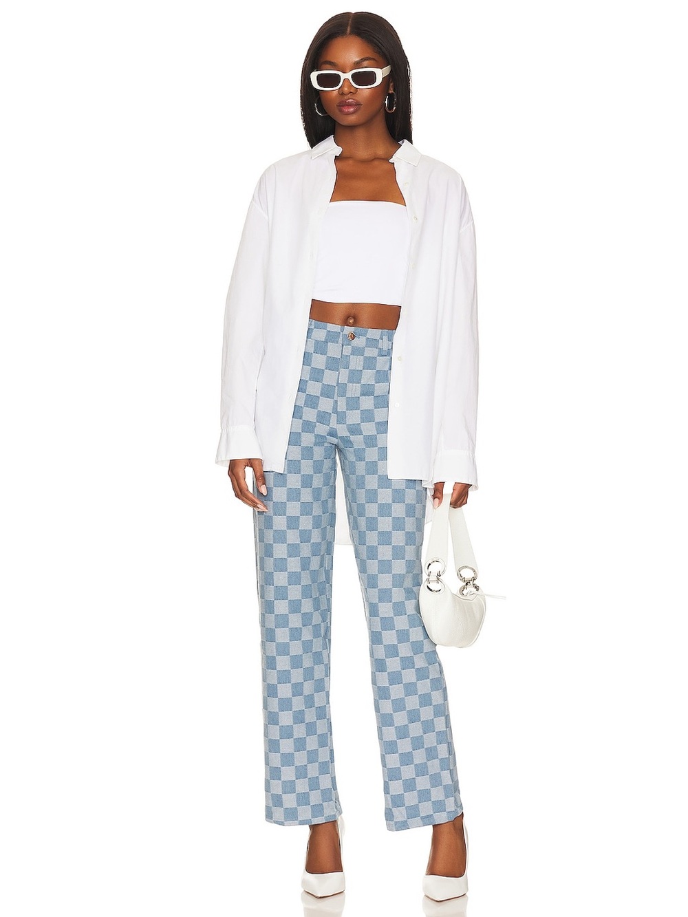 superdown Jules Checkered Jeans Blue Size XXS